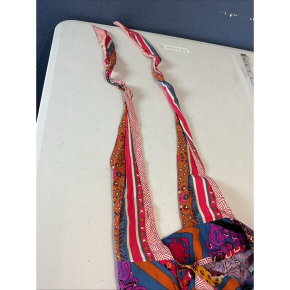 Free People Maritzah Jumpsuit Size 2 wide leg cropped BOHO Moroccan colorful - Picture 11 of 13
